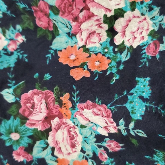 FOREVER21 Women Size Medium Sleeveless Navy/Cloral Flower Short Dress - Picture 3 of 7